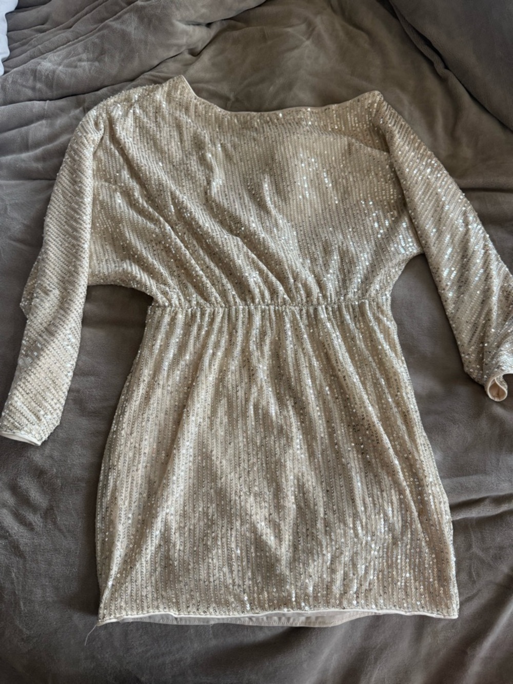 SHEIN Champagne Sequin Mini Dress